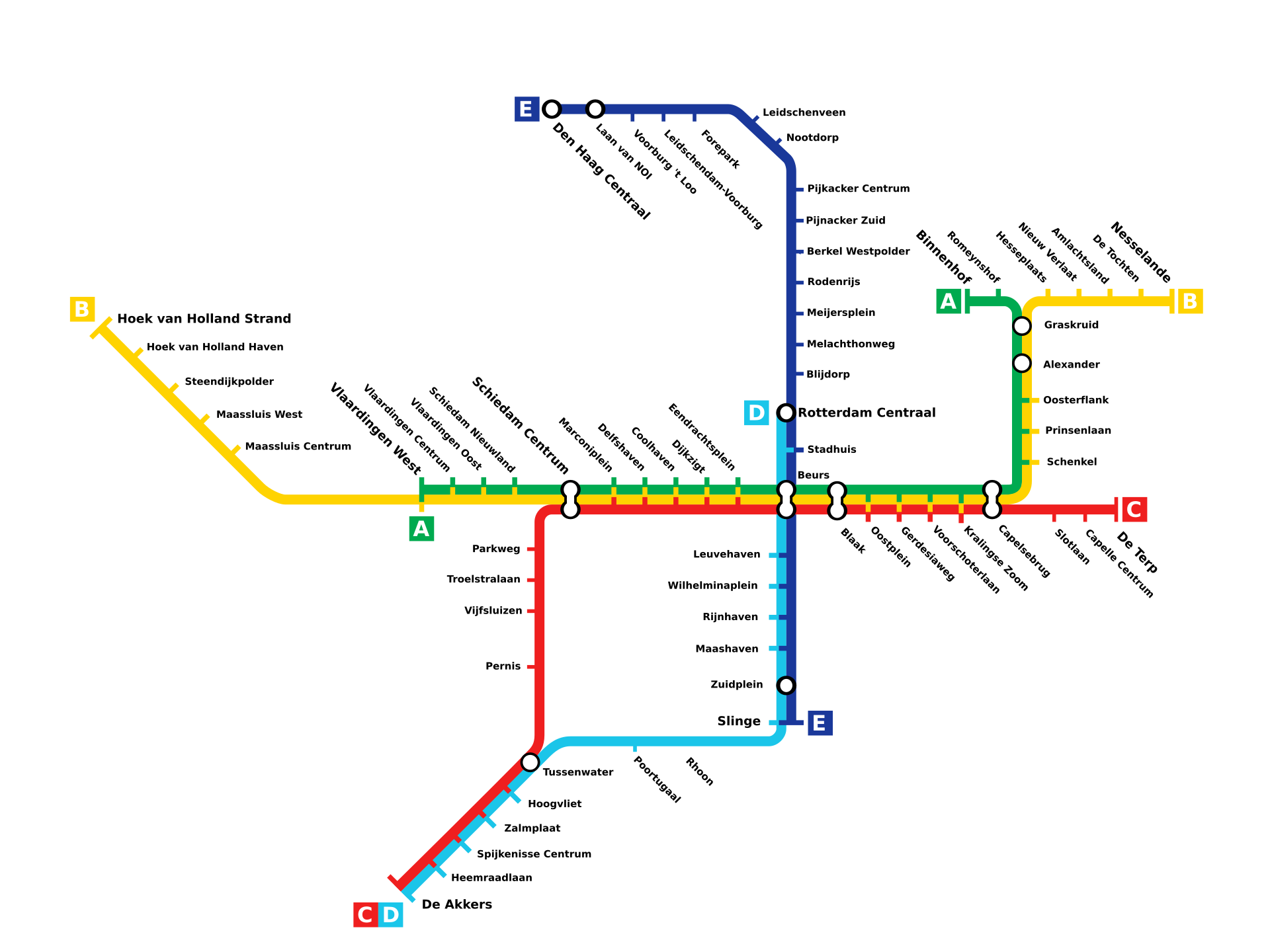 Rotterdam metro map